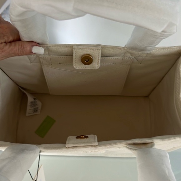 SANDRO Kasbah Quilted Canvas Tote Bag In Ecru. NWT #1549 - Picture 4 of 5